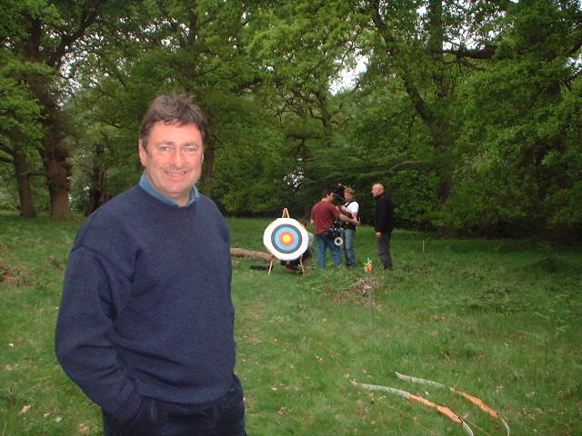 Alan Titchmarsh and the target with BBC crew